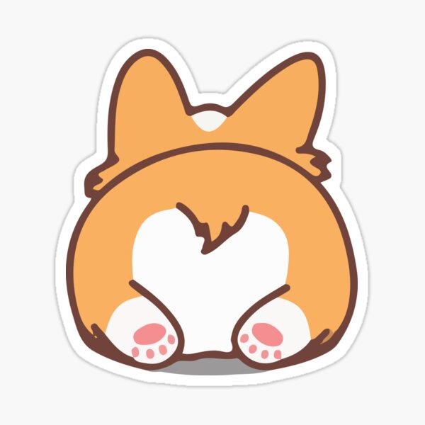 Cute corgi butt Sticker for Sale by desigma