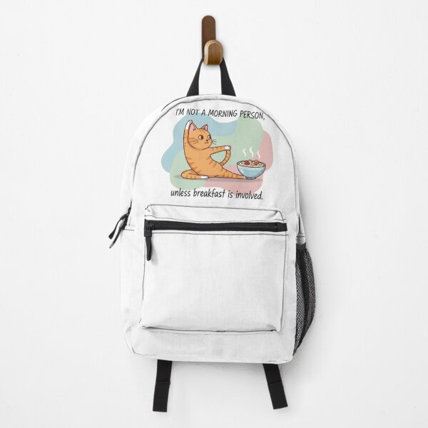 Item preview, Yoga Cat Reaches for Oatmeal Breakfast designed and sold by Silent Watch Threads..