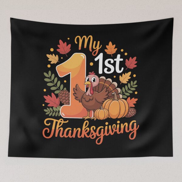 Item preview, My First Thanksgiving - Cute Happy Turkey Day designed and sold by Idarmotar.