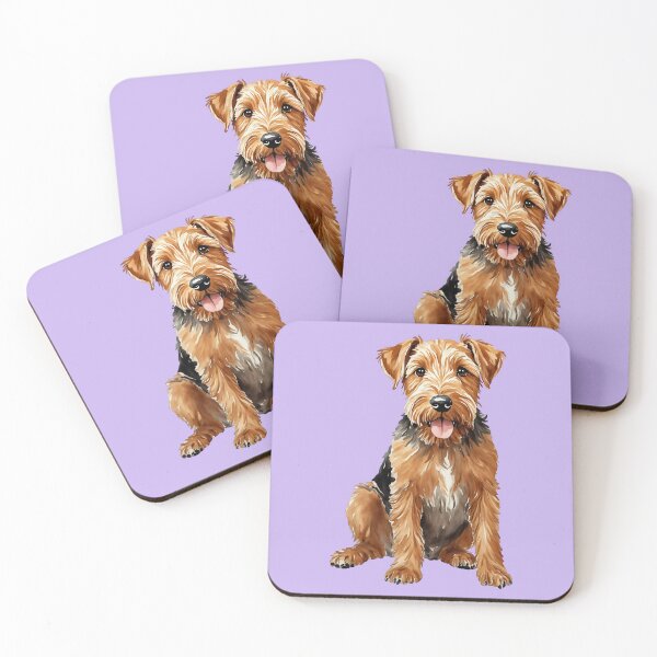 Item preview, Airedale Terrier Watercolor Puppy Dog (purple) designed and sold by Magnolia Valley Art.