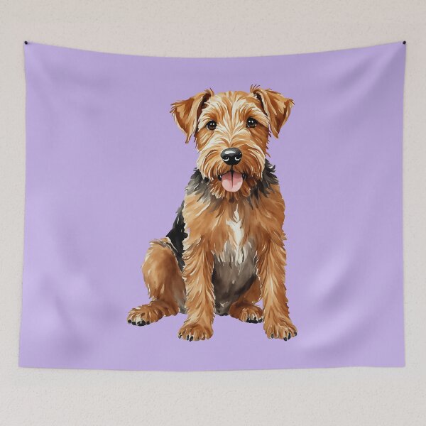 Item preview, Airedale Terrier Watercolor Puppy Dog (purple) designed and sold by Magnolia Valley Art.