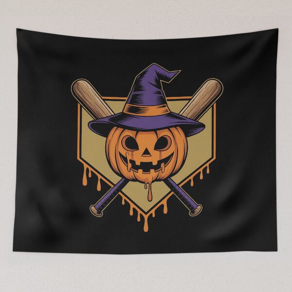 Item preview, Pumpkin Halloween Baseball Ice Cream Drip Spooky designed and sold by BakeryDozen.