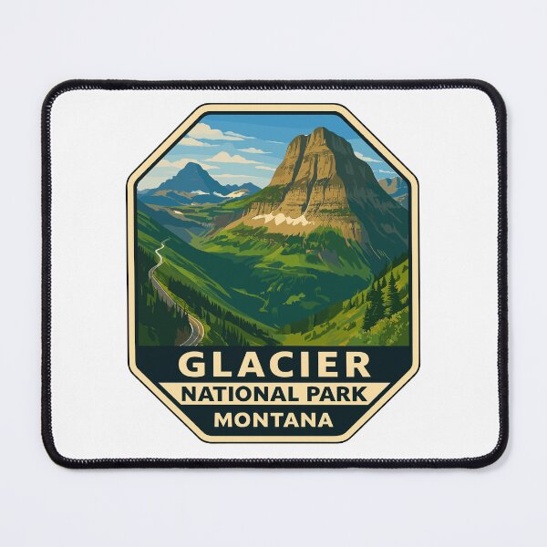 Item preview, Glacier National Park Retro Mountain Landscape Sticker designed and sold by Ismeal Von.