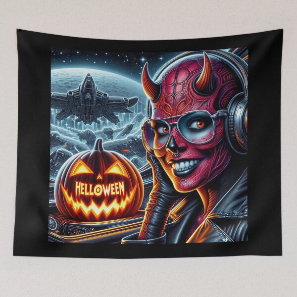 Item preview, SciFi Demoness Pumpkin Cosmic Glow designed and sold by Voodoo Store Paranormal Collections.