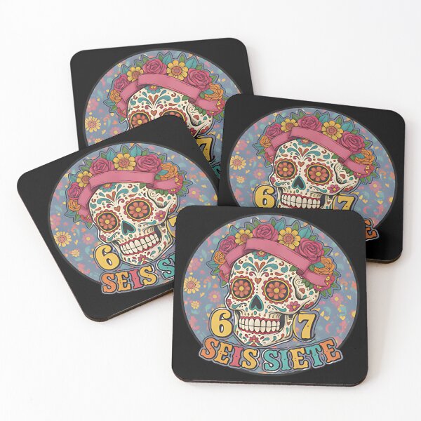 Item preview, 67 Seis Siete Sugar Skull Dia De Los Muertos Design For Colorful Mexican Art And Culture Fans designed and sold by ArtDesignTp.