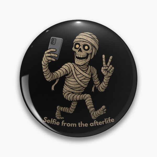 Item preview, Walking Mummy Taking Selfie Cartoon Funny Halloween Design designed and sold by JudithLatko.