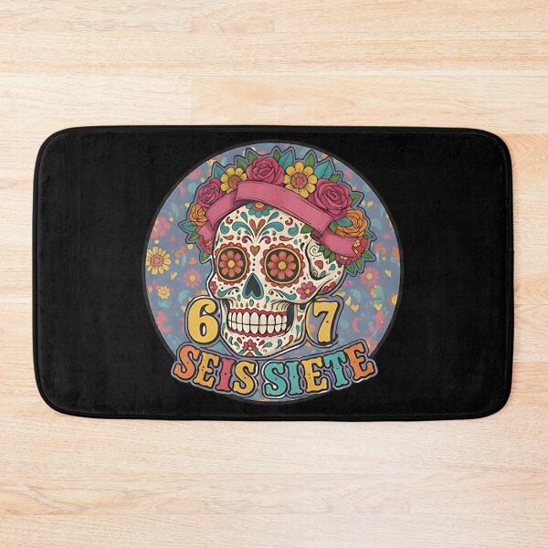 Item preview, 67 Seis Siete Sugar Skull Dia De Los Muertos Diseño para coloridos fanáticos del arte y la cultura mexicanos designed and sold by ArtDesignTp.