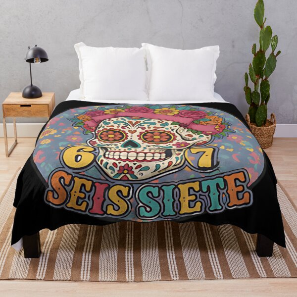 Item preview, 67 Seis Siete Sugar Skull Dia De Los Muertos Design For Colorful Mexican Art And Culture Fans designed and sold by ArtDesignTp.