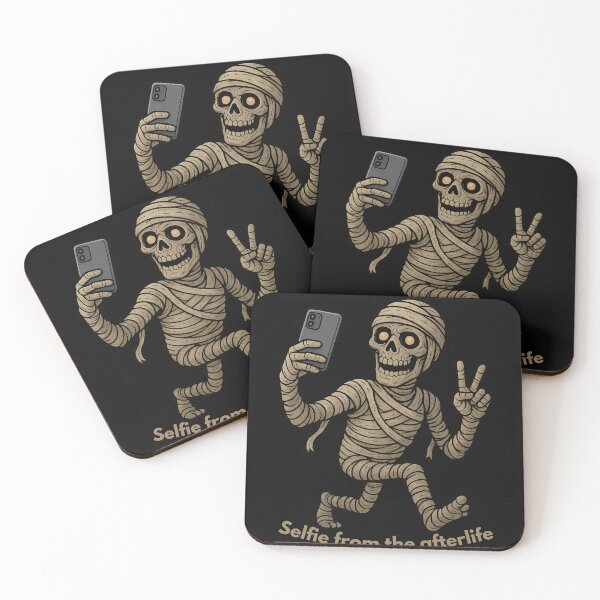 Item preview, Walking Mummy Taking Selfie Cartoon Funny Halloween Design designed and sold by JudithLatko.
