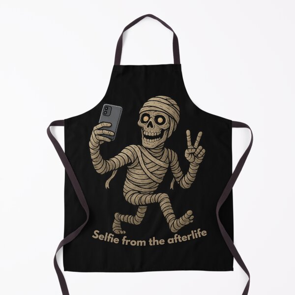 Item preview, Walking Mummy Taking Selfie Cartoon Funny Halloween Design designed and sold by JudithLatko.