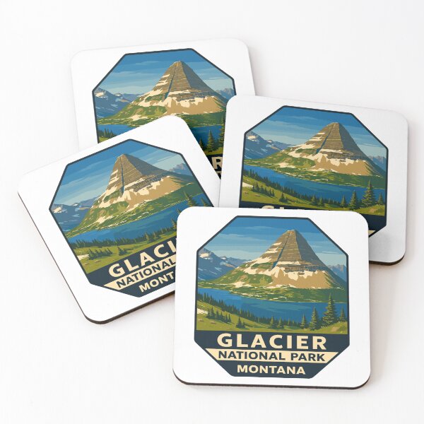 Item preview, Glacier National Park Retro Mountain Landscape Sticker designed and sold by Ismeal Von.