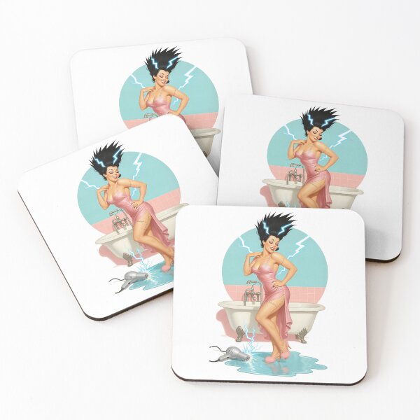 Item preview, Voltage Bath – Retro Bride Pinup in Pink designed and sold by Lightning-Lace.