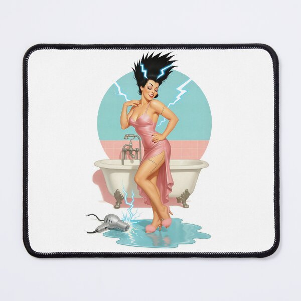 Item preview, Voltage Bath – Retro Bride Pinup in Pink designed and sold by Lightning-Lace.