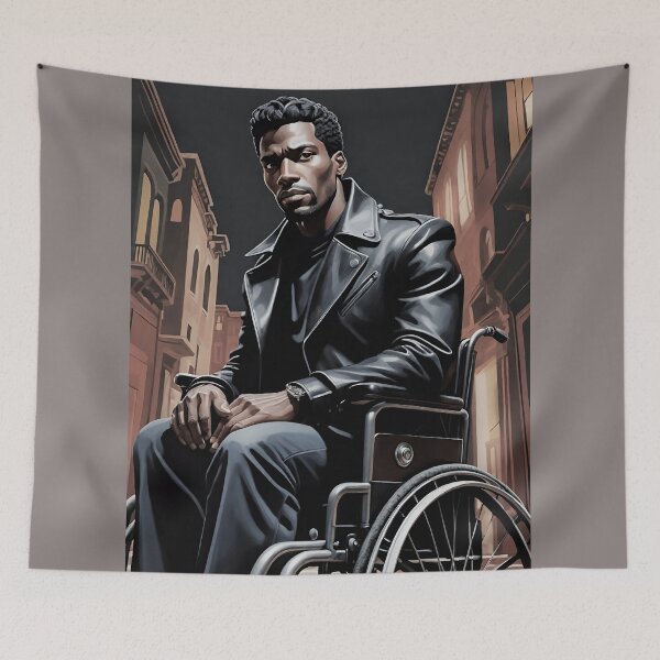 Item preview, Man in Wheelchair on City Street designed and sold by Jon Fennel.