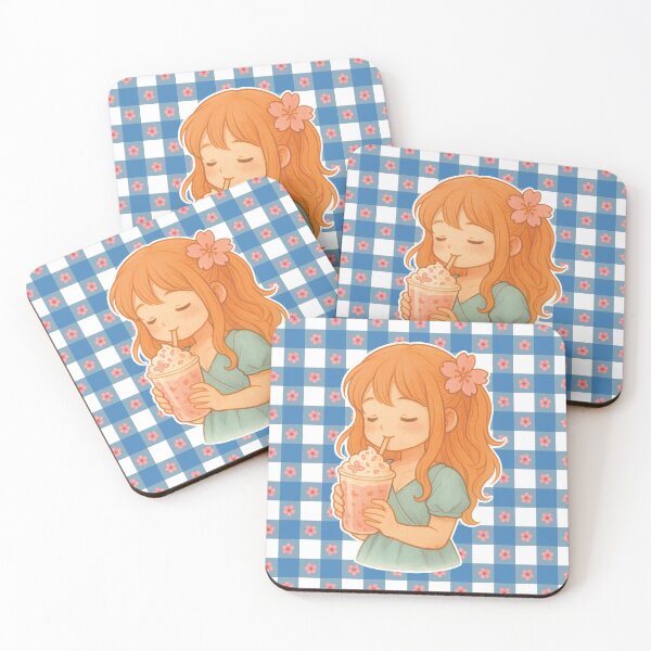 Item preview, Sweet Sakura Smoothie Girl – Cute Spring Aesthetic Illustration designed and sold by YourSweetJourney.