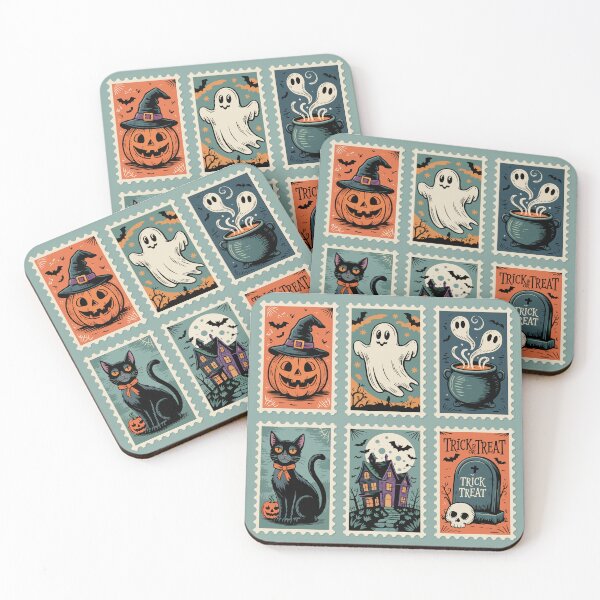 Item preview, Vintage Halloween Stamp Collection designed and sold by Angry Swan Designs.