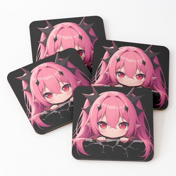 Item preview, Krul Tepes Seraph Of The End Chibi Peeking Pink Hair Red Eyes Anime designed and sold by TorbenKuhano.