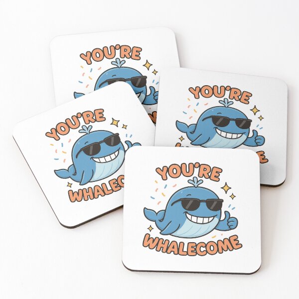 Item preview, You’re Whalecome: Funny Whale Pun Meme | Cute Ocean Thank You Design designed and sold by Sonic Nova Studios.