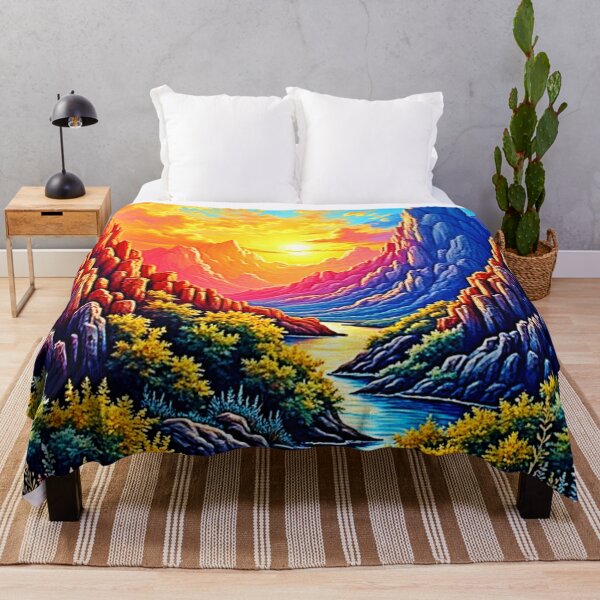 Item preview, Sunset Canyon River Art designed and sold by Health And Fitness Posts e-Store.