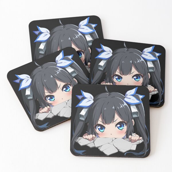 Item preview, Girl Hestia Danmachi Chibi Peeking Blue Eyes Twin Tails Anime designed and sold by TorbenKuhano.