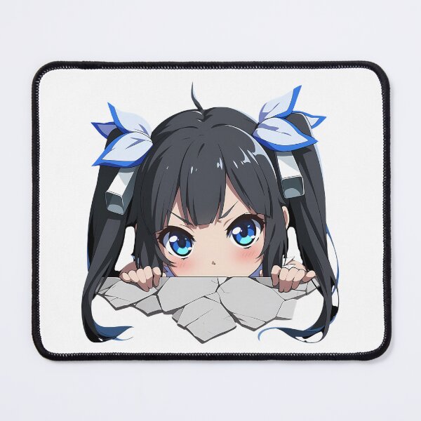 Item preview, Girl Hestia Danmachi Chibi Peeking Blue Eyes Twin Tails Anime designed and sold by TorbenKuhano.