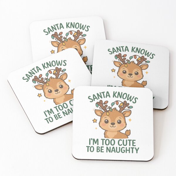 Item preview, Santa Knows I’m Too Cute to Be Naughty – Adorable Christmas Reindeer Design designed and sold by SoulThread Studio.