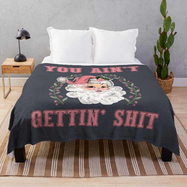 Item preview, You ain't gettin' shit vintage Pink Santa funny Christmas designed and sold by TaraMarieStudio.
