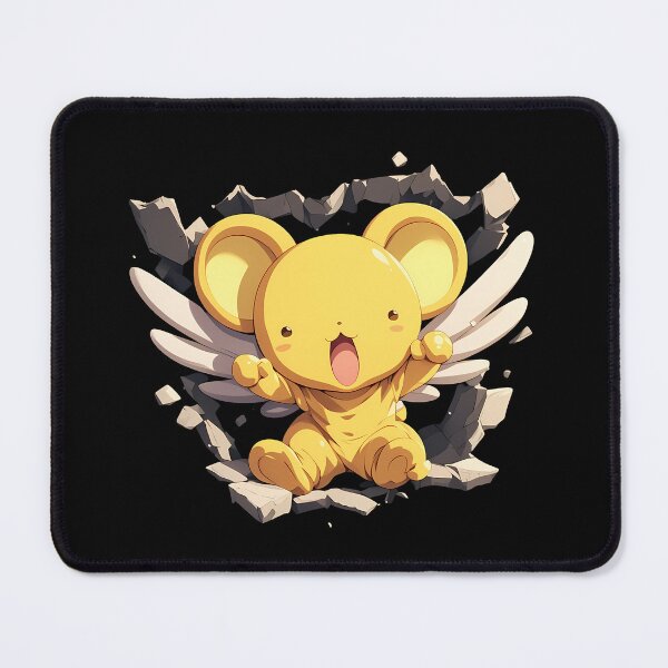 Item preview, Chan Kero Chan Cerberus Cardcaptor Sakura Peeking Flying Mouse Yellow Cute Anime designed and sold by TorbenKuhano.