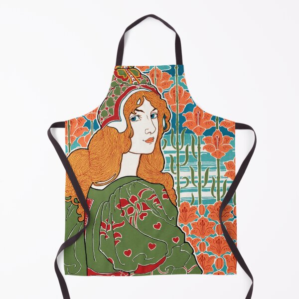 Item preview, Vintage Lady illustration. Red Hair. Green Dress. Flowers. designed and sold by Shoot-The-Moon.