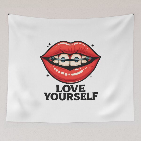 Item preview, Love Yourself" Red Lips with Braces designed and sold by dreampik.