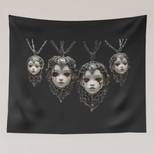 Item preview, Creepy Doll Head Necklace – Gothic Halloween Statement Jewelry designed and sold by Antik by Schulz.