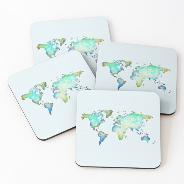 Item preview, World map silhouette with stain colours designed and sold by AlbertoRuiZ.