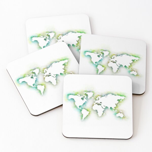 Item preview, World map green silhouette designed and sold by AlbertoRuiZ.