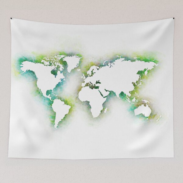 Item preview, World map green silhouette designed and sold by AlbertoRuiZ.