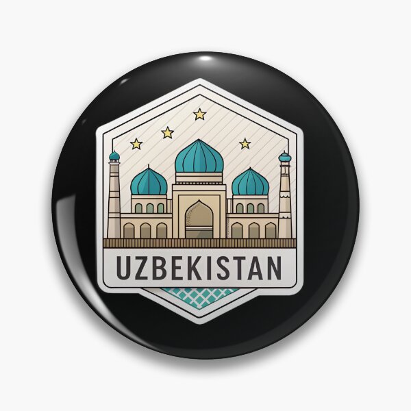 Item preview, Uzbekistan Landmark — Minimal Travel Art with Turquoise Domes and Minarets designed and sold by VividOrganica.