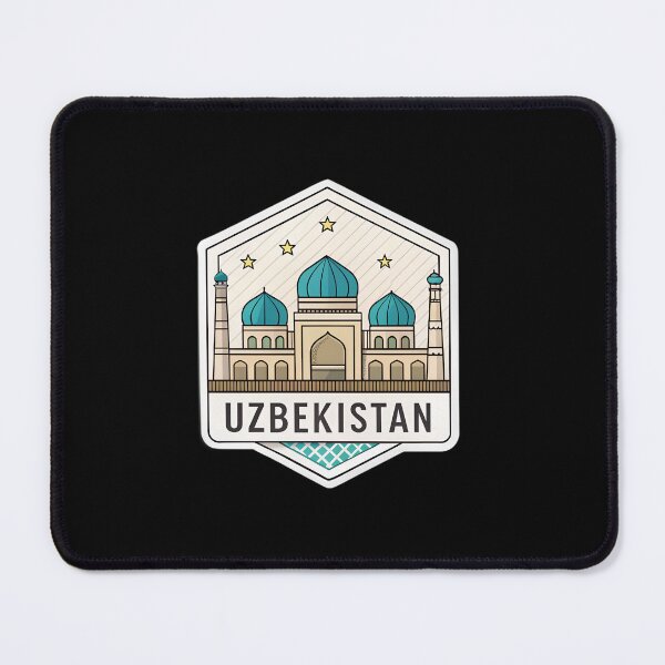 Item preview, Uzbekistan Landmark — Minimal Travel Art with Turquoise Domes and Minarets designed and sold by VividOrganica.
