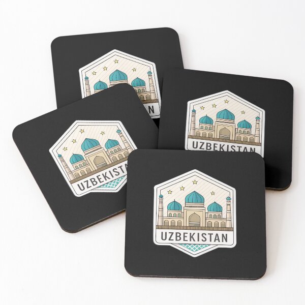 Item preview, Uzbekistan Landmark — Minimal Travel Art with Turquoise Domes and Minarets designed and sold by VividOrganica.