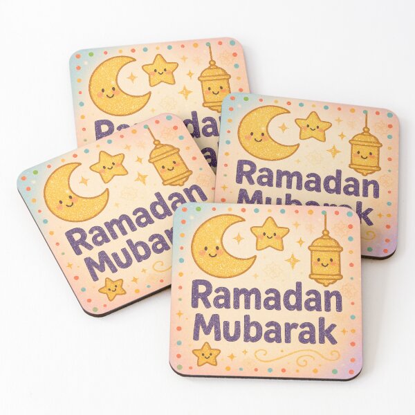 Item preview, Ramadan Mubarak Greeting Card (V.2) -Cute Lantern Moon and Star Design designed and sold by D-Islamic.