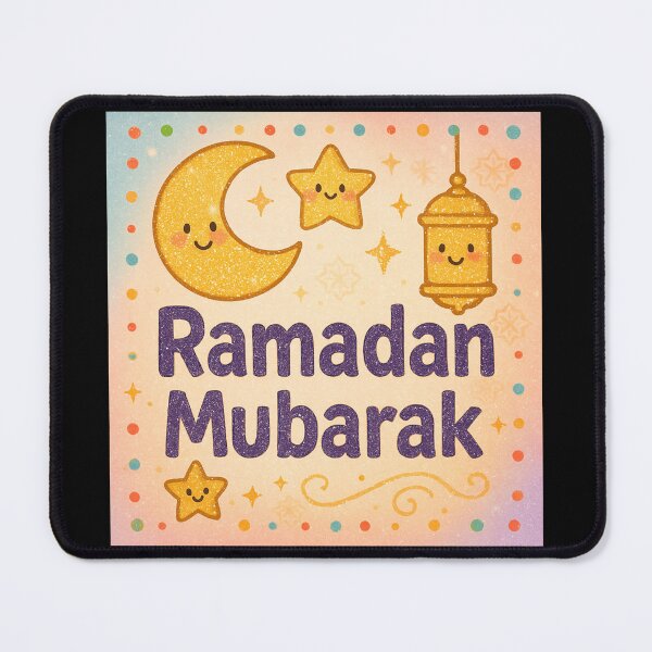 Item preview, Ramadan Mubarak Greeting Card (V.2) -Cute Lantern Moon and Star Design designed and sold by D-Islamic.