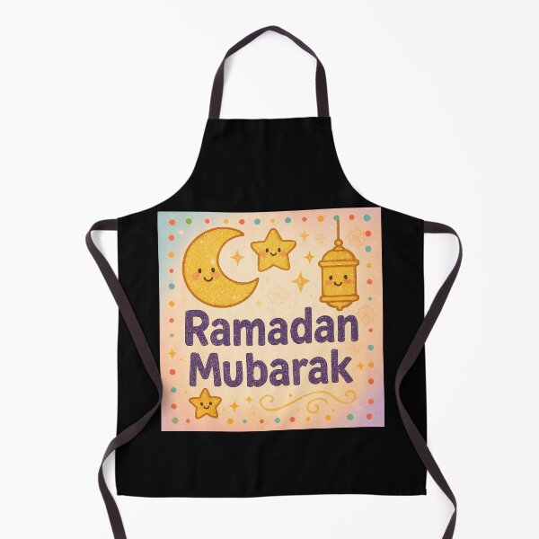 Item preview, Ramadan Mubarak Greeting Card (V.2) -Cute Lantern Moon and Star Design designed and sold by D-Islamic.