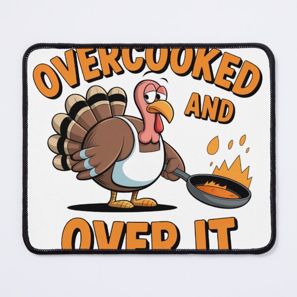 Item preview, Overcooked and Over It Funny Thanksgiving Cooking Shirt designed and sold by WSPrintCrafter.