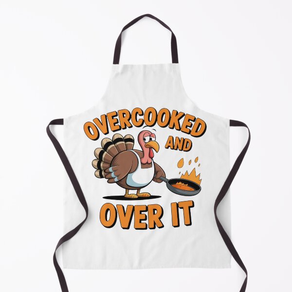 Item preview, Overcooked and Over It Funny Thanksgiving Cooking Shirt designed and sold by WSPrintCrafter.