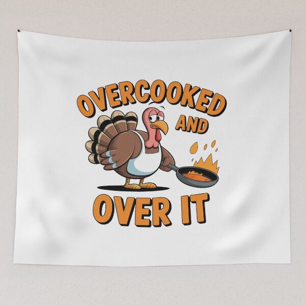 Item preview, Overcooked and Over It Funny Thanksgiving Cooking Shirt designed and sold by WSPrintCrafter.