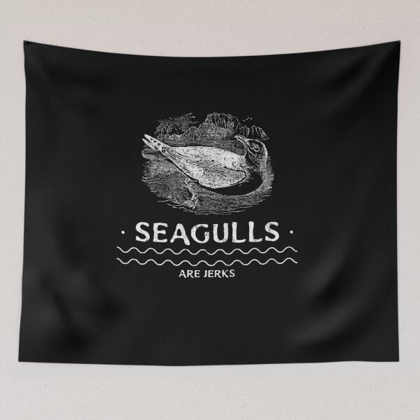 Item preview, seagulls are jerks bird conspiracy fan designed and sold by snowry.
