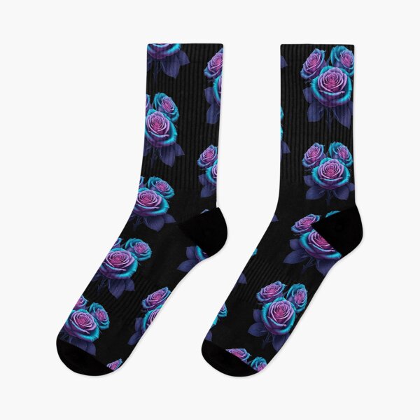 Item preview, Ethereal Violet Roses – Neon Glow and Supernatural Beauty designed and sold by PixelVibe782.