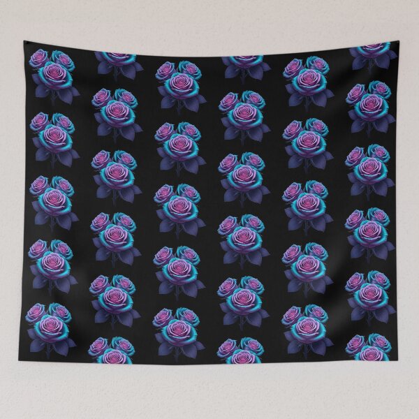 Item preview, Ethereal Violet Roses – Neon Glow and Supernatural Beauty designed and sold by PixelVibe782.