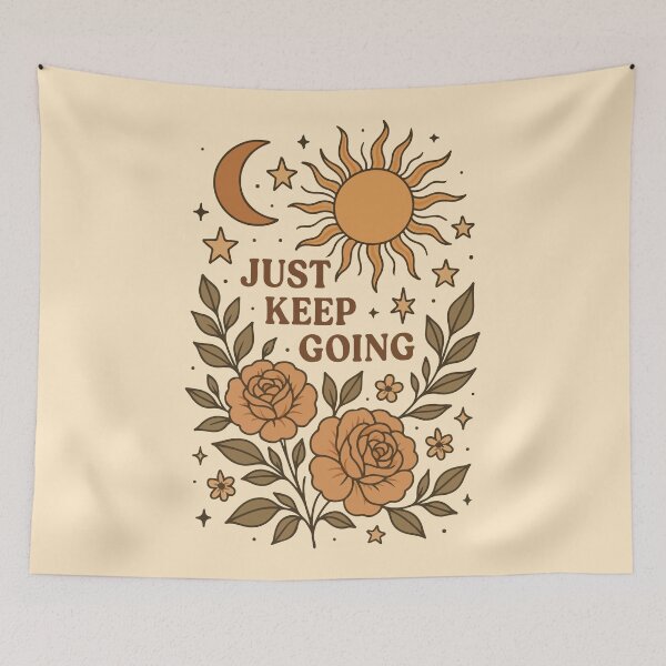 Item preview, Just keep going flower moon and sun art  designed and sold by BrownHorse90s.