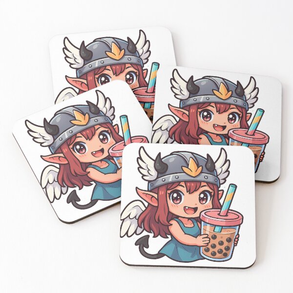 Item preview, Chibi Demon Valkyrie with Bubble Tea designed and sold by NorseDrip.
