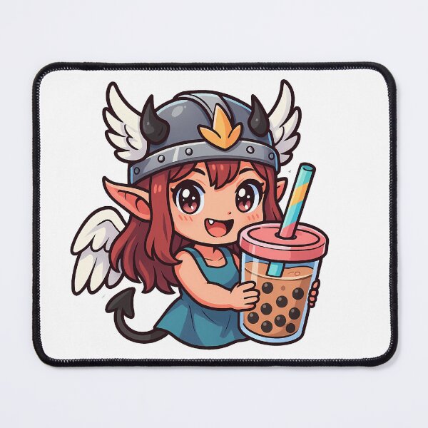 Item preview, Chibi Demon Valkyrie with Bubble Tea designed and sold by NorseDrip.