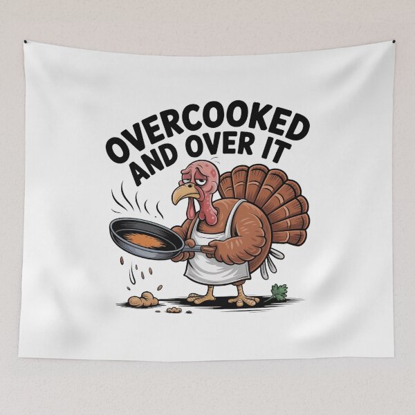 Item preview, Overcooked and Over It Funny Thanksgiving Cooking Shirt designed and sold by WSPrintCrafter.